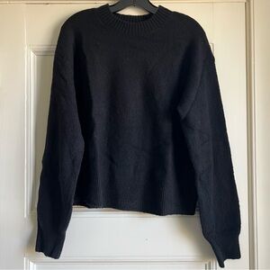 Everlane The Cocoon Crew in Plush Cotton Black Sweater
